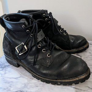 Dayton Boots Mens 8 Black Leather